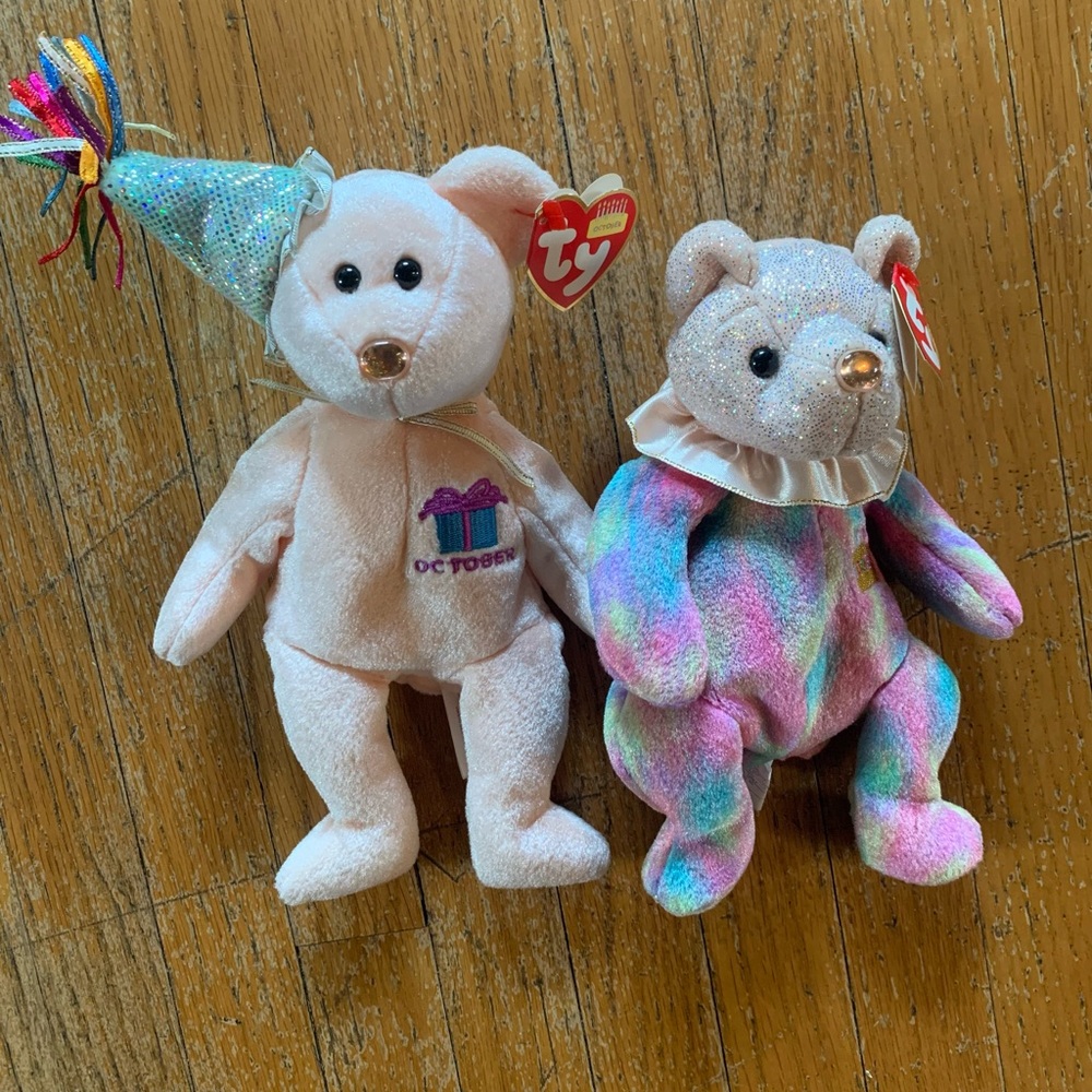 October Beanie Baby Bears (x2)